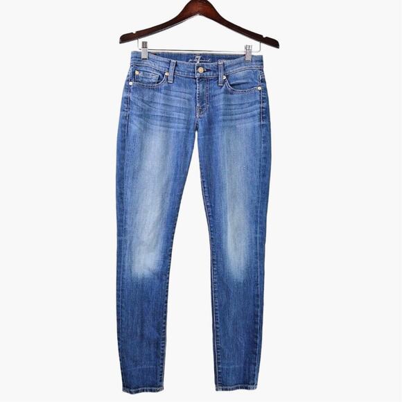 7 For All Mankind Size 26 Gwenevere Skinny Jeans Medium Blue Wash - Picture 1 of 12